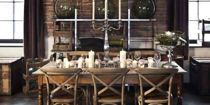 Nowoczesna jadalnia w rustykalnym stylu