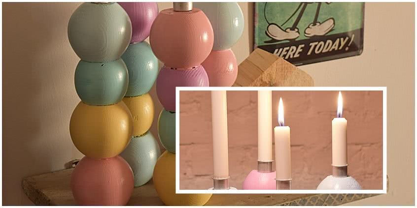 Pastelowe świeczniki