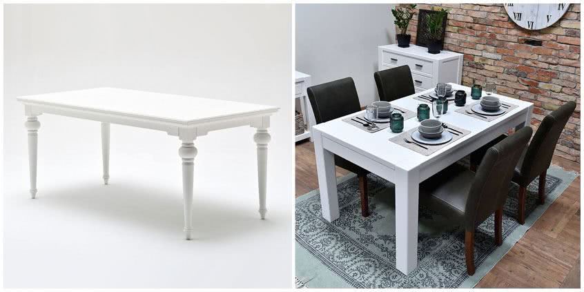 Biały stół drewniany – idealny do każdej jadalni